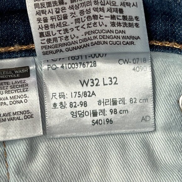 Levis 511 Jeans Mens 32 X 32 Slim Straight Leg Blue Stretch Denim - Picture 7 of 10